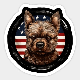 Patriotic Norwich Terrier Sticker